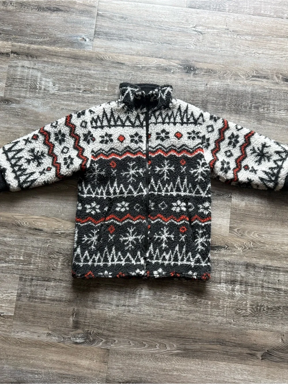 🧸 Distinctive of England | Sherpa Charcoal Grey & White Winter Jacket